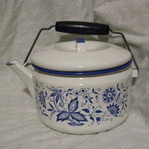 Vintage Enameled Tea Pot
